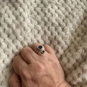 Elegant Blue Gemstone Silver Ring
Size 8